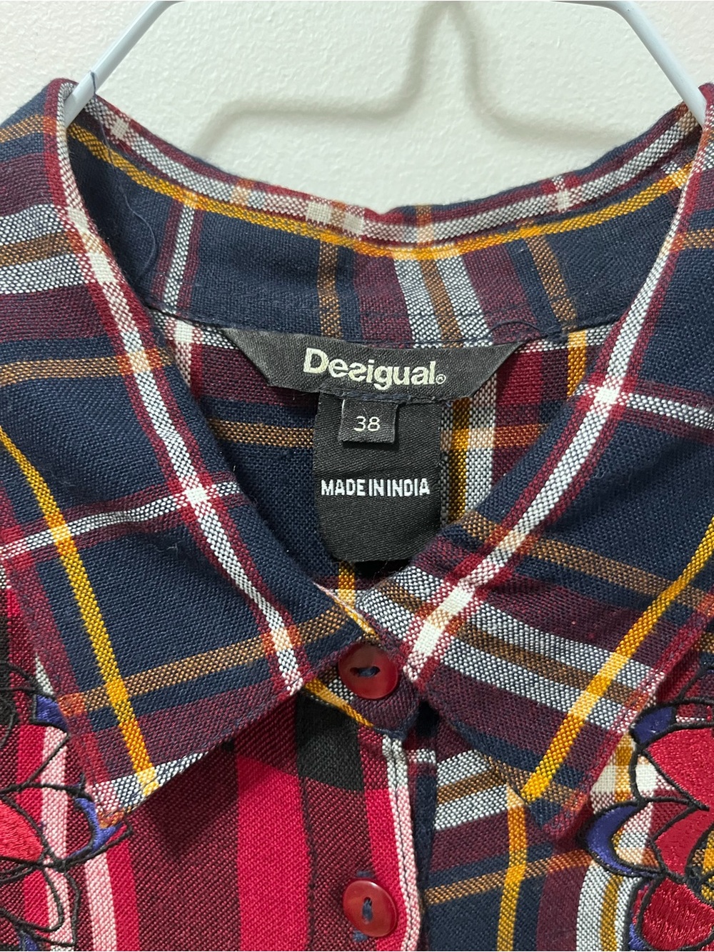 DESIGUAL ROSADA CHECKED DRESS Size 38/6 - Picture 5 of 16